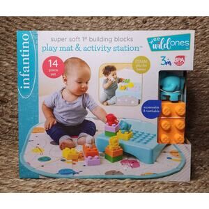 Infantino Super Soft 1st Building Blocks Activity Station & Play Mat 14-piece
